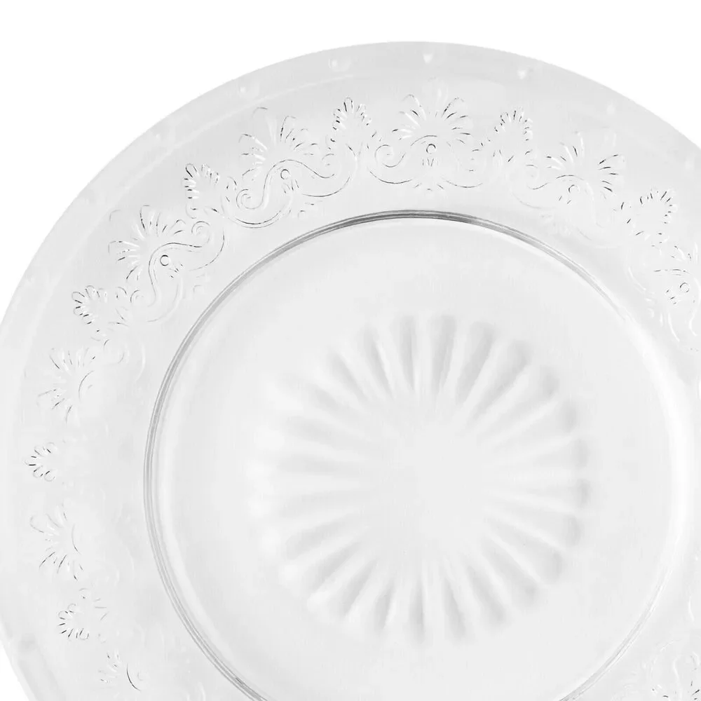 Pioneer Woman Cassie Clear Embossed Appetizer Plates Salad Dessert Set of 4